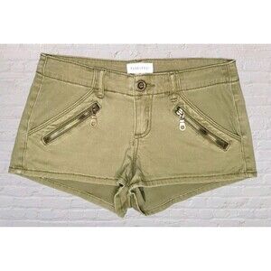 Forever 21 Womens 28 Green Zipper Accent Short Shorts Y2K Festival Edgy Punk